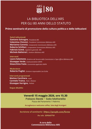 La Biblioteca dell'Assemblea Regionale Siciliana per gli 80 anni dello Statuto